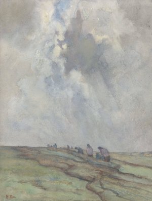 Het drogen van netten by Frans Smissaert Oil Painting