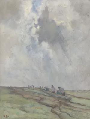 Het drogen van netten by Frans Smissaert Oil Painting
