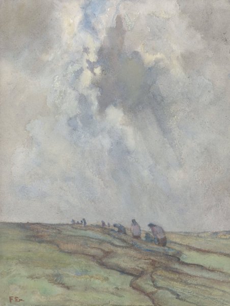 Het drogen van netten  by Frans Smissaert - Hand-Painted Oil Painting Reproduction