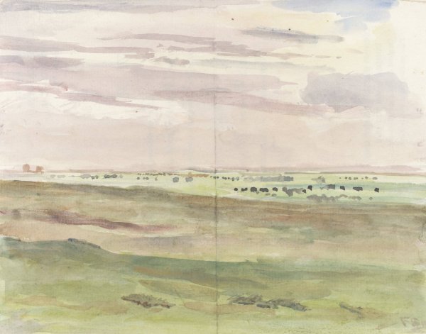 Weidelandschap met kudden  by Frans Smissaert - Hand-Painted Oil Painting Reproduction