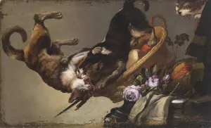 Kampfende Katzen by Frans Snyders Oil Painting