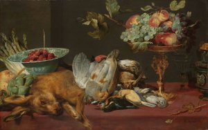 Still Life with Dead Game, Fruit and Vegetables by Frans Snyders Oil Painting