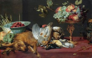Still life with small game and fruits by Frans Snyders Oil Painting