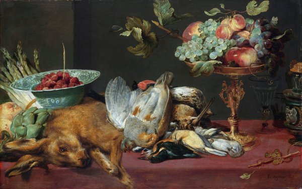 Still life with small game and fruits  by Frans Snyders - Hand-Painted Oil Painting Reproduction