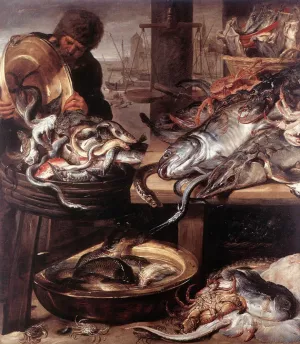 The Fishmonger by Frans Snyders - Oil Painting Reproduction