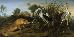 The Fox Visiting the Heron by Frans Snyders Oil Painting