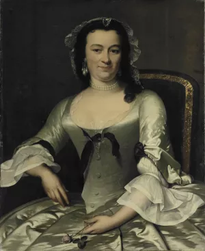 Portrait of Maria Henriette van de Pol, Wife of Willem Sautijn by Frans Van Der Mijn Oil Painting