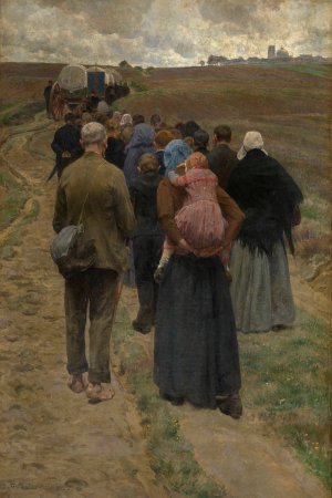 Pilgrims at the Moor by Frans Van Leemputten Oil Painting