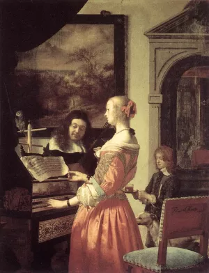 Duet by Frans Van Mieris The Elder Oil Painting