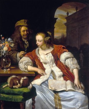 Le chant interrompu; portrait de l'artiste et sa femme by Frans Van Mieris The Elder Oil Painting
