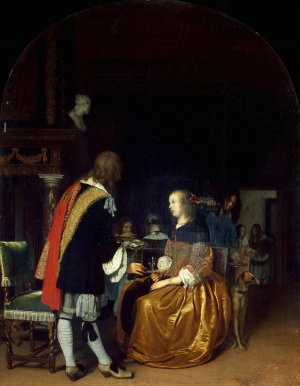 Oyster Eaters by Frans Van Mieris The Elder Oil Painting