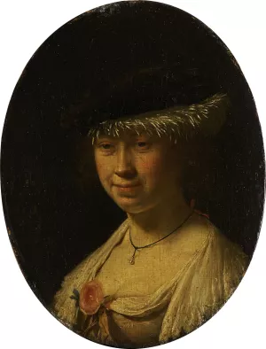 Portrait of a Woman with a Cap by Frans Van Mieris The Elder Oil Painting