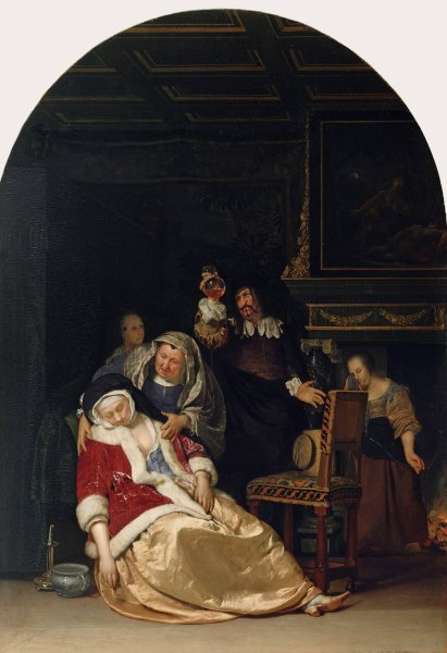 The Doctor's Visit  by Frans Van Mieris The Elder - Hand-Painted Oil Painting Reproduction