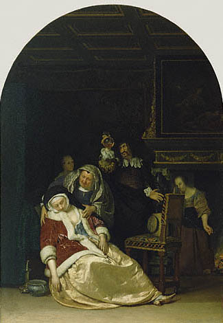 Main Product Photo of The Doctors' visit Painting by Frans Van Mieris The Elder