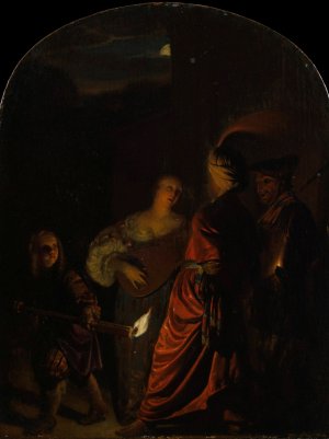 The Serenade by Frans Van Mieris The Elder Oil Painting