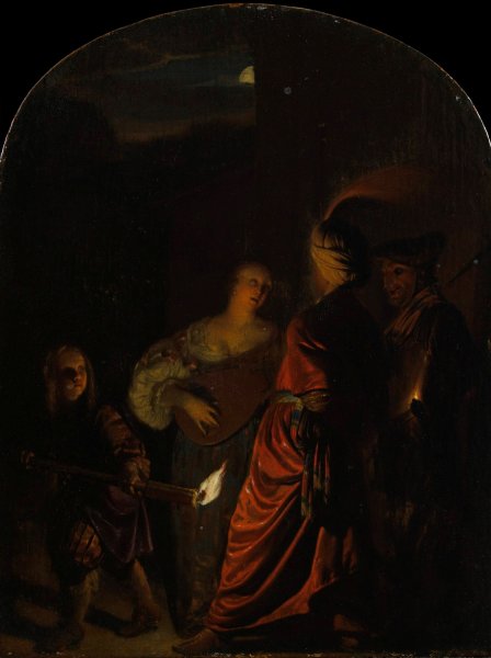 Main Product Photo of The Serenade  Painting by Frans Van Mieris The Elder