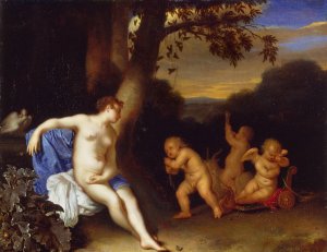 Venus and Cupid by Frans Van Mieris The Elder Oil Painting