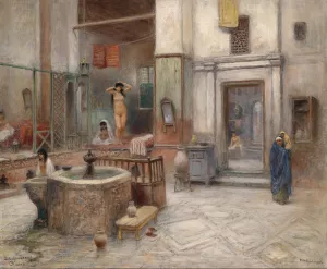 Bad in Kairo by Frans Wilhelm Odelmark Oil Painting