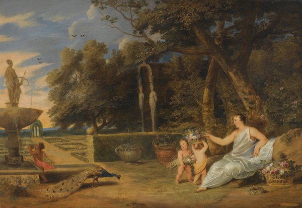Main Product Photo of Flora With Three Putti In A Garden Painting by Frans Wouters