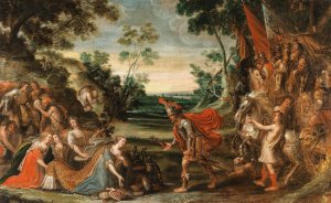 King Solomon and the Queen of Sheba by Frans Wouters Oil Painting