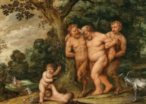 The Drunken Silenus by Frans Wouters Oil Painting