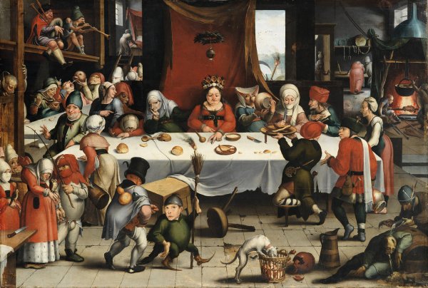 Main Product Photo of Burlesque Feast  Painting by Frans Xaver Hendrick Verbeeck
