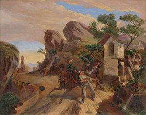 Bandit Ambush by Frantisek Belopotocky Oil Painting