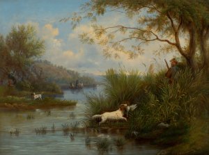 Wild Duck Hunt by Frantisek Belopotocky Oil Painting