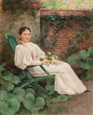 Musestunde im Garten by Frantisek Dvorak Oil Painting