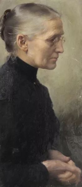 Portrait of the Artist's Mother by Frantisek Dvorak Oil Painting