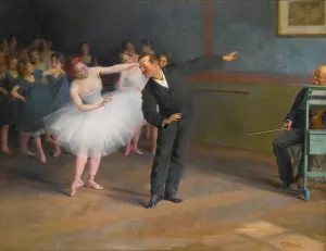 The dancing school, Prague by Frantisek Dvorak Oil Painting