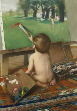 The Young Artist Playing Tricks by Frantisek Dvorak Oil Painting