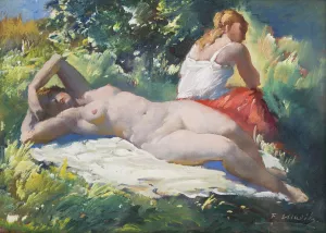 Resting by Frantisek Hladik Resting by Frantisek Hladik Oil Painting