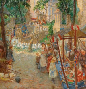 First Communion by Frantisek Jakub Oil Painting