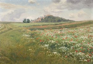 Fields with Wild Poppies by Frantisek Kavan Oil Painting
