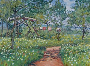 Garden In Libun by Frantisek Kavan Oil Painting