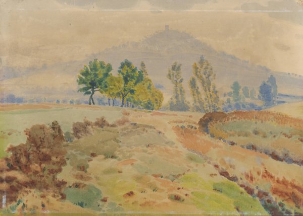 Main Product Photo of Landscape with Castle Ruins Painting by Frantisek Kavan