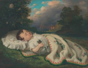A child in the country by Frantisek Klimkovic Oil Painting