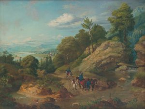 Hussars on a patrol by Frantisek Klimkovic Oil Painting