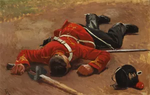 En falden tysk husar by Frants Henningsen En falden tysk husar by Frants Henningsen Oil Painting