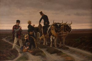 Walking trip. Jutland by Frants Henningsen Oil Painting