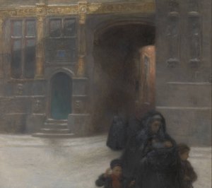 Gilded Houses or The Civil Registry on the Burg in Bruges by Frantz Charlet Oil Painting