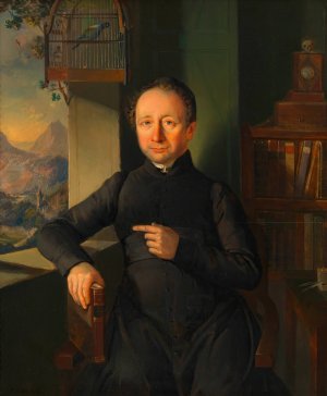 Gunther Anton, Weltpriester und philosophischer Schriftsteller by Franz Aichholzer Oil Painting