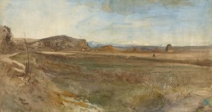 Campagna Landscape on the Via Flaminia by Franz Albert Venus Oil Painting
