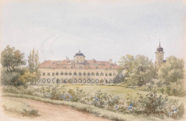 Blauer Hof  by Franz Alt - Hand-Painted Oil Painting Reproduction