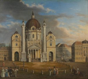 Blick auf die Karlskirche by Franz Alt Oil Painting