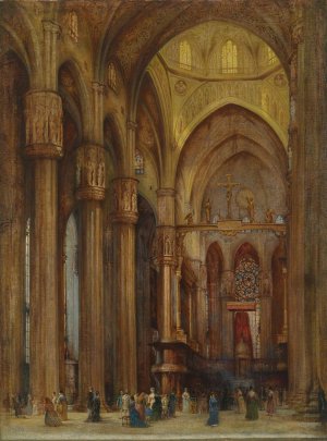 Blick in den Mailander Dom by Franz Alt Oil Painting