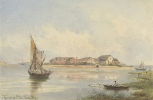 Gezicht op de Lagune te Venetie by Franz Alt Oil Painting