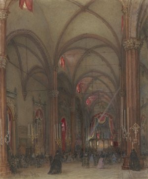 Interieur van de Dom te Verona by Franz Alt Oil Painting