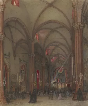 Interieur van de Dom te Verona by Franz Alt Oil Painting